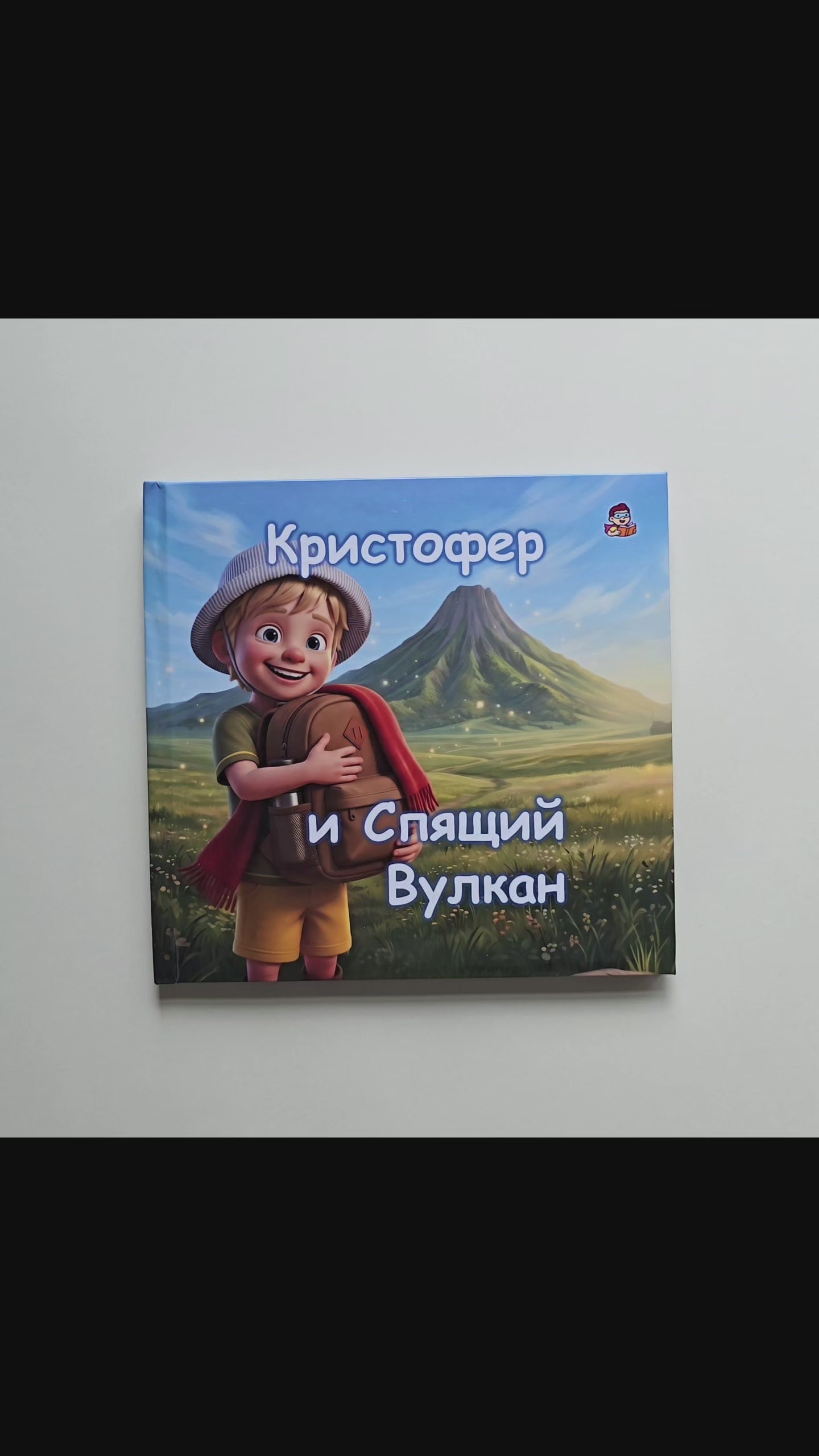 Video preview of the personalized children's book "Child and the Sleeping Volcano" showcasing the book's pages.