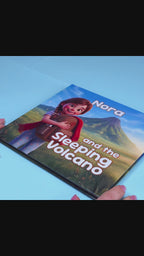 Video preview of the personalized children's book "Child and the Sleeping Volcano" showcasing the book's pages.