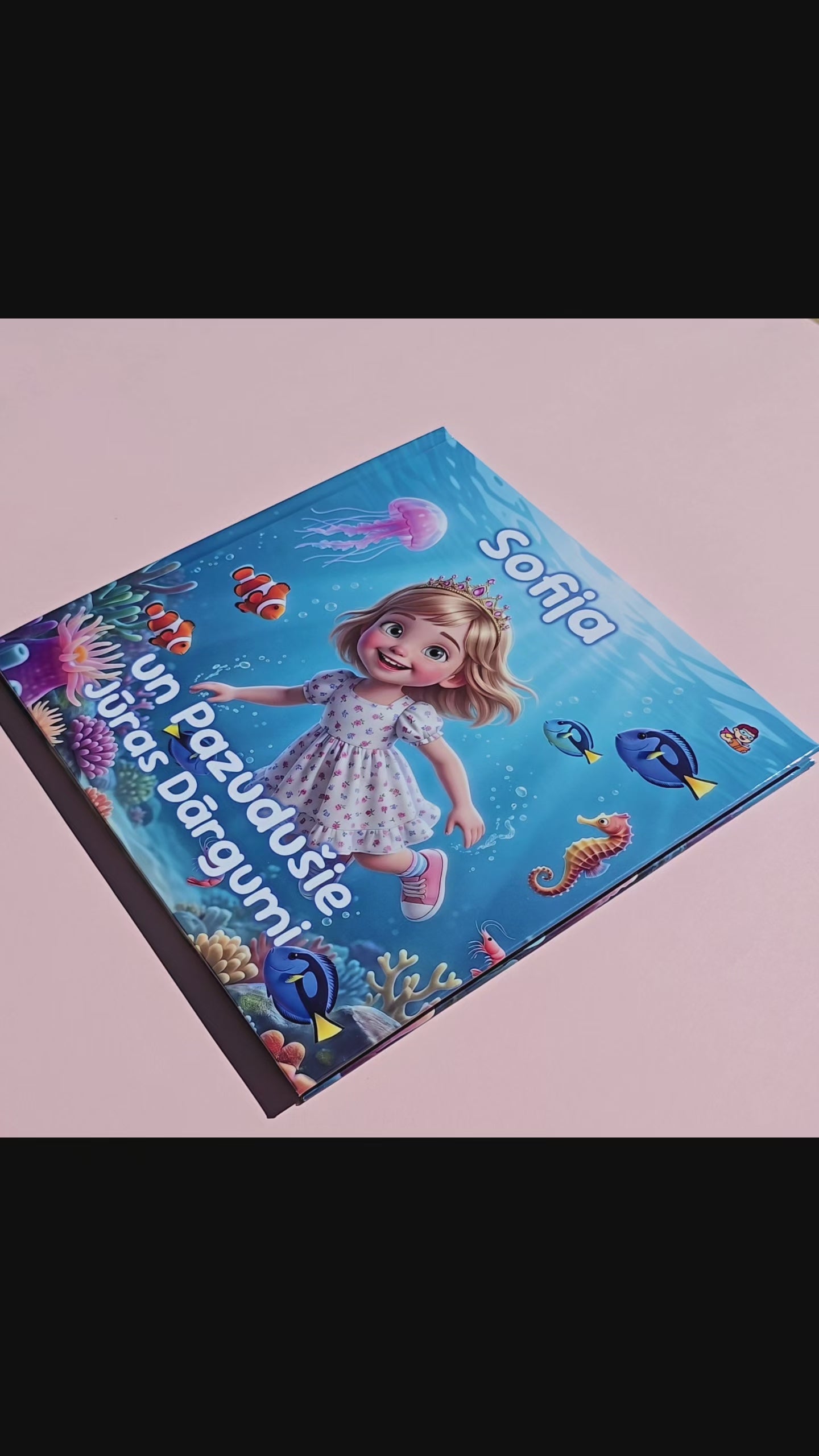 Video preview of the personalized children's book "Child and the Treasures of the Sea" showcasing the book's pages.